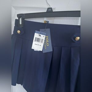 Ralph Lauren Dark Blue Mini Skirt with Gold Accents